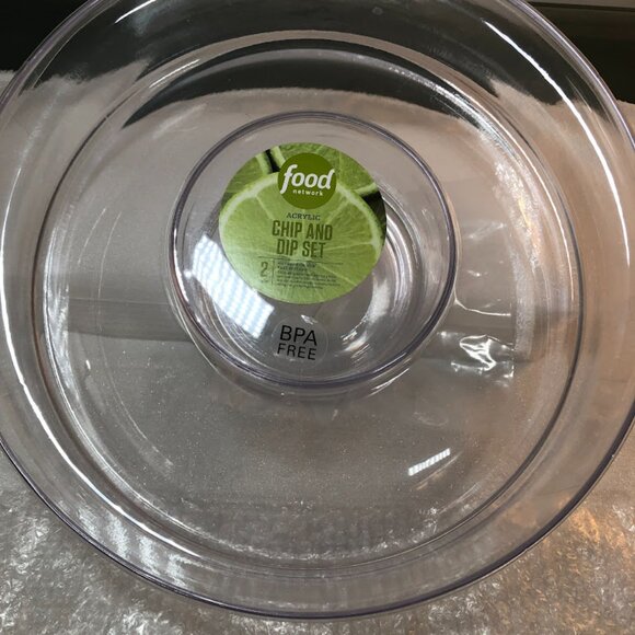 Food Network Chip and Dip Platter - NWT - Clear Acrylic - Picture 3 of 7